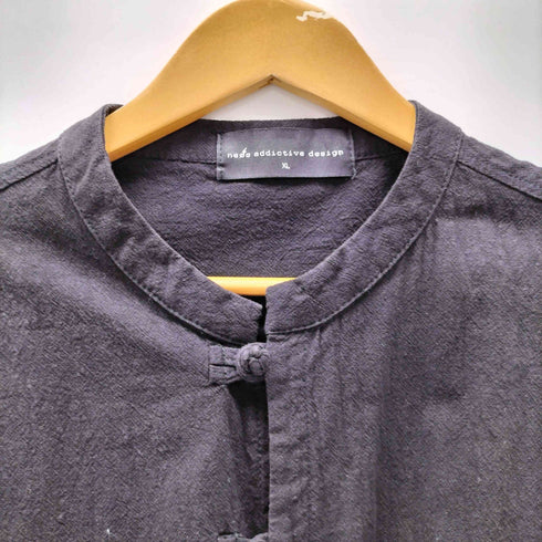 ネオス NEOS ADDICTIVE DESIGN ノーカラー ロングスリーブ チャイナ シャツ メンズ JPN:XL
